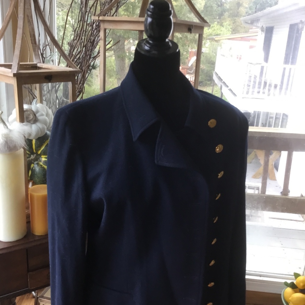 Lauren Ralph Lauren gold button navy blue blazer